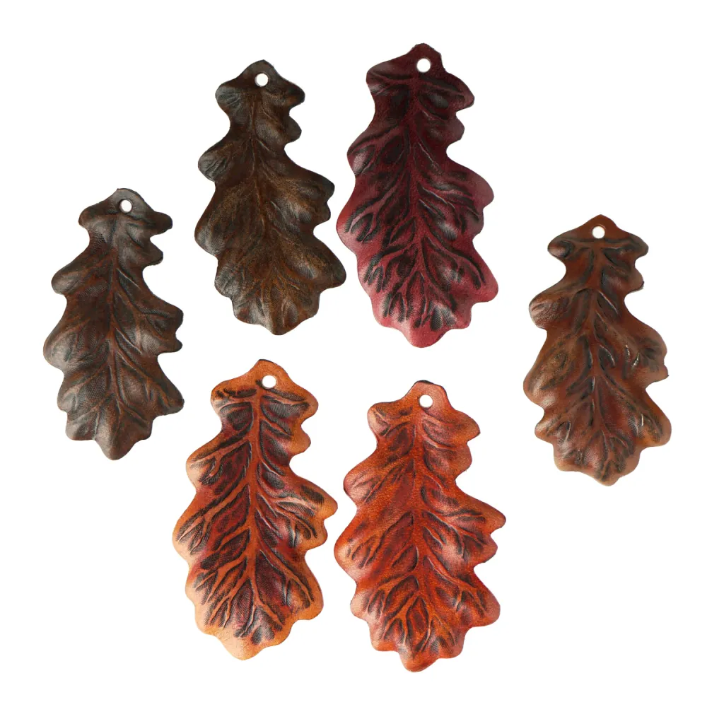 Leather Oak Leaf Pendant
