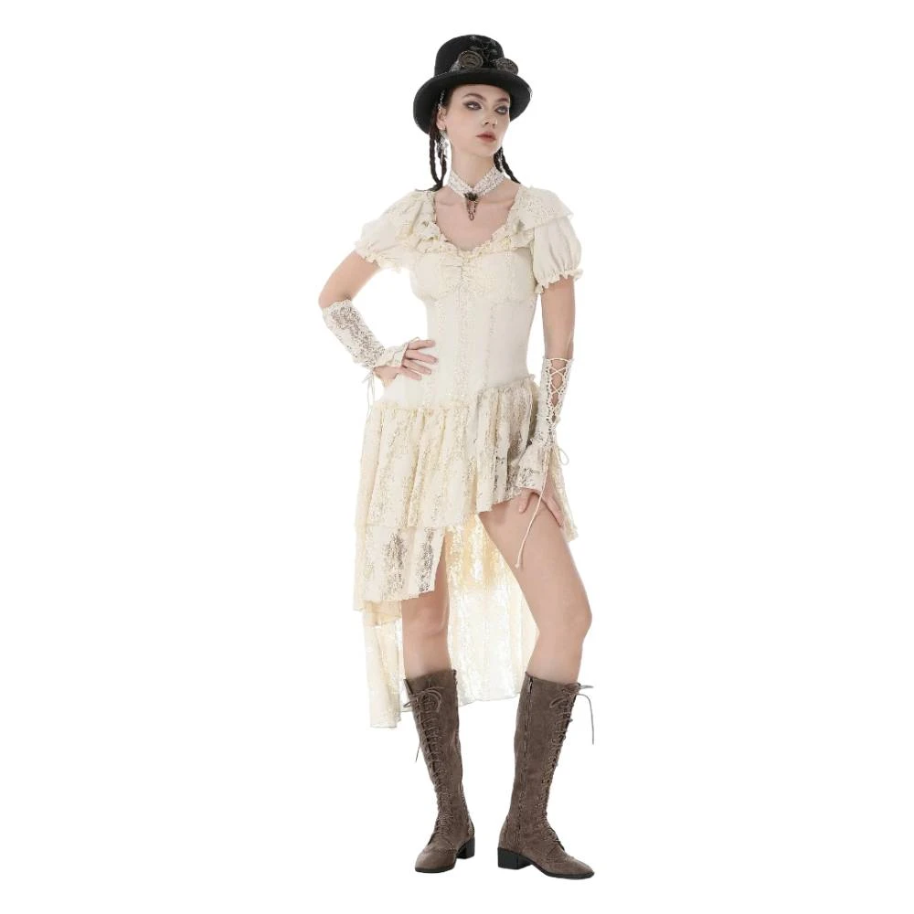 Steampunk Asymmetrical Lace Dress