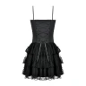 Short Gothic Lace Dress - Red & Black