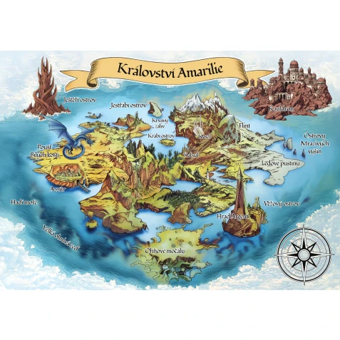 Mapa na plátne Legenda o Zagorovi - Království Amarilie