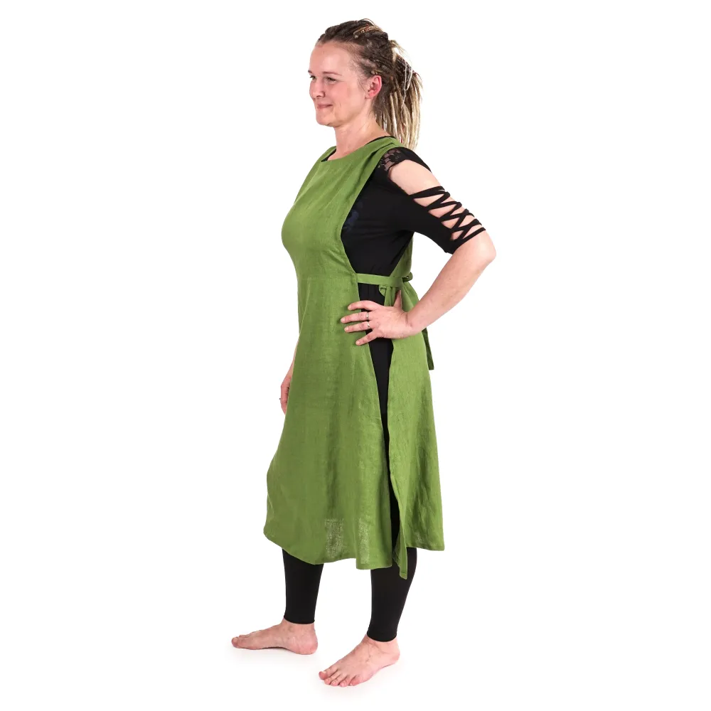 Women's Linen Apron Lobelia - Green