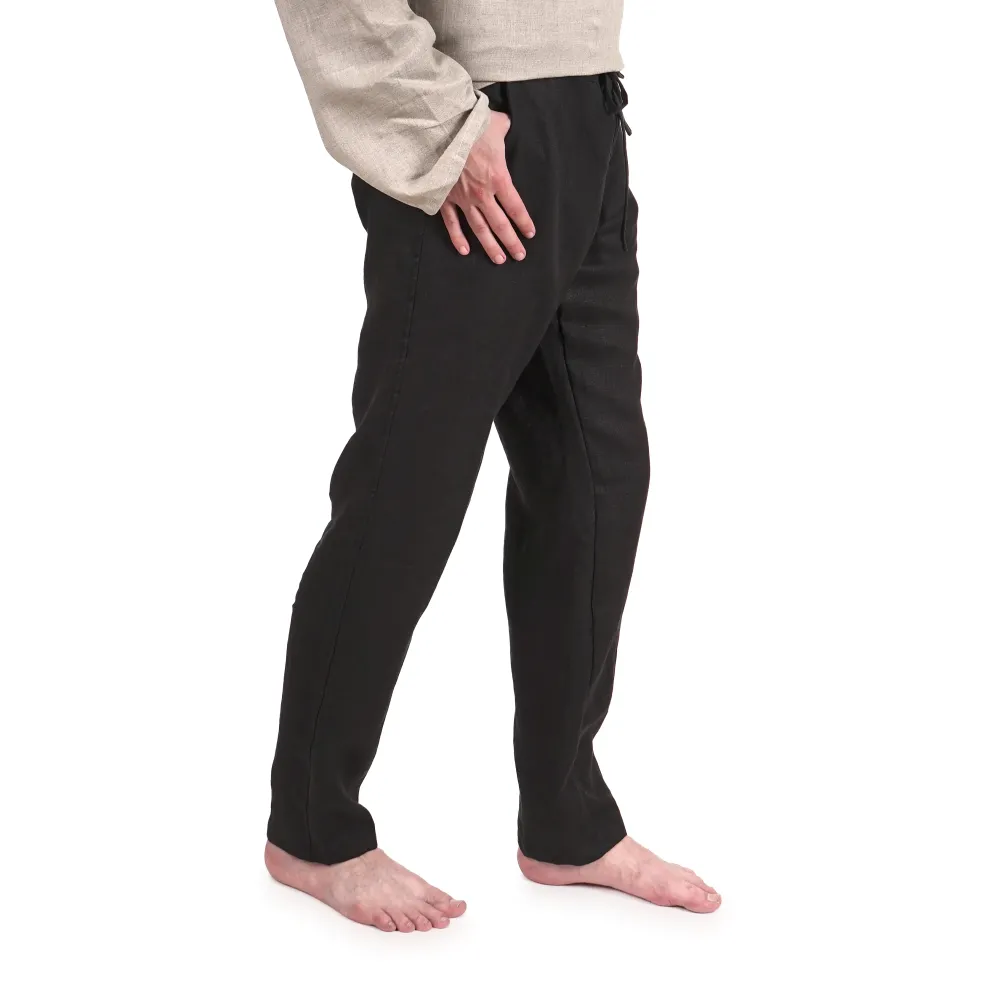 Men's Linen Trousers - Black