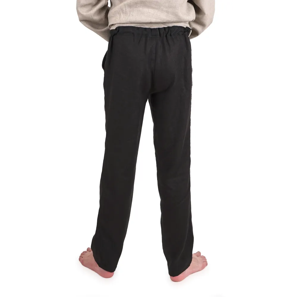 Men's Linen Trousers - Black