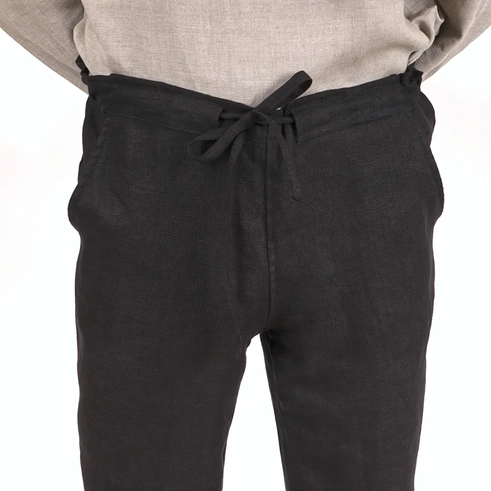 Men's Linen Trousers - Black