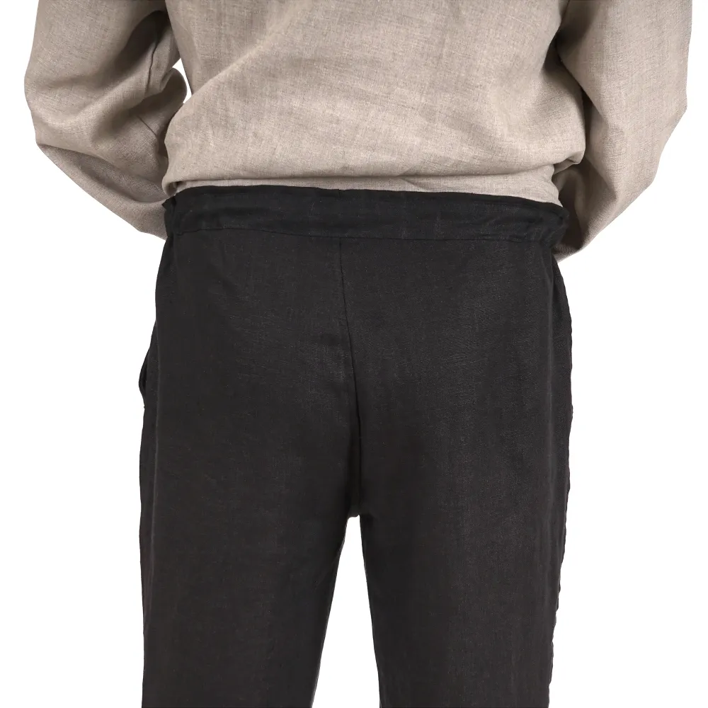 Men's Linen Trousers - Black