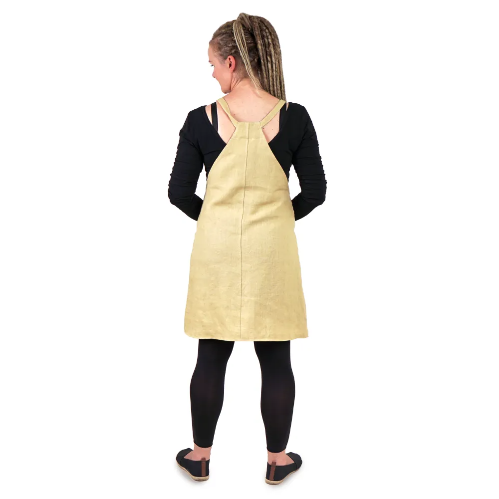 Linen pinafore dress, sand