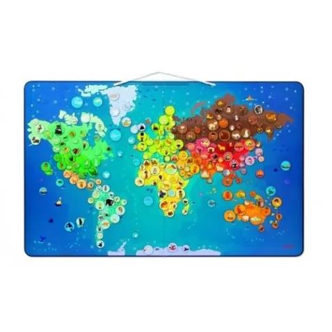 Magnetische Weltkarte mit Tieren