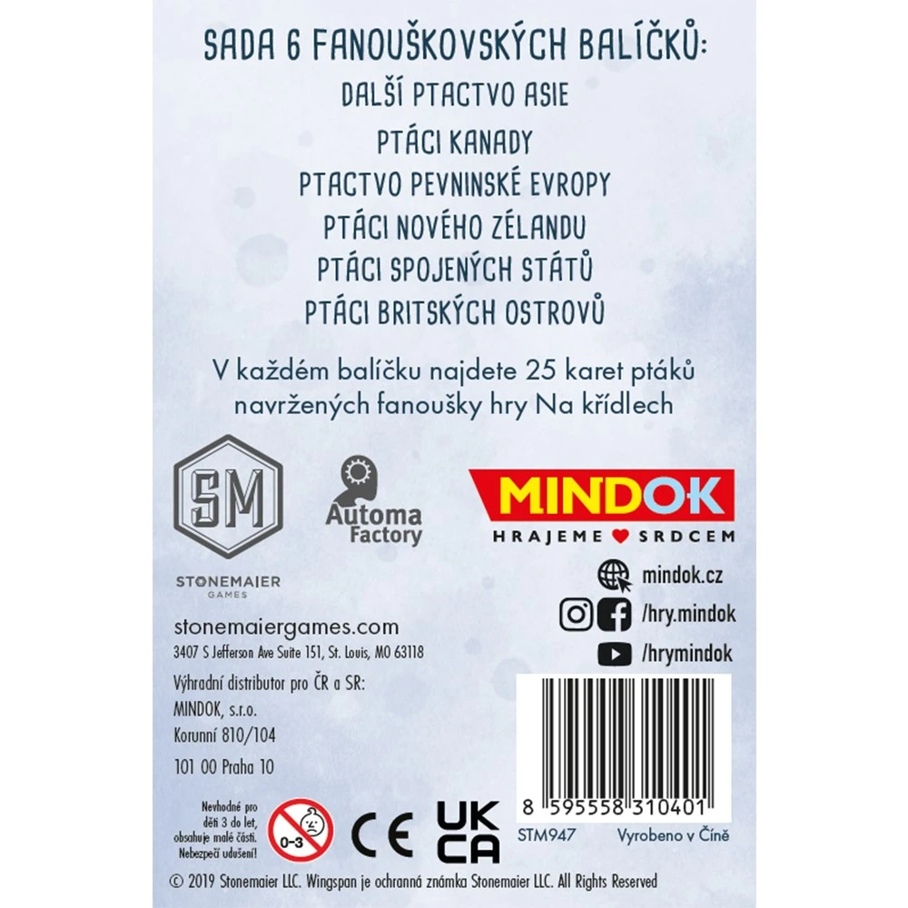Na křídlech: Fanouškovské balíčky - sada A