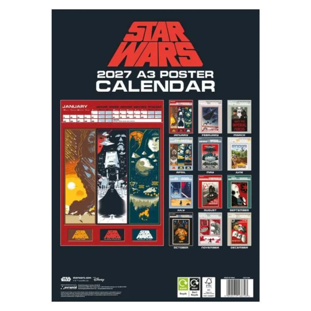 Nástěnný kalendář Star Wars 2027