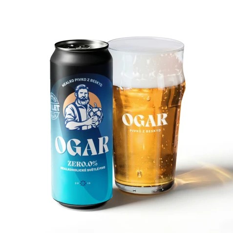 Nealko pivo Ogar ZERO světlé 0,5 l