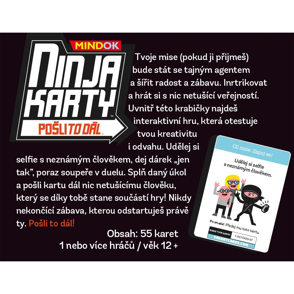 Ninja karty: Pošli to dál