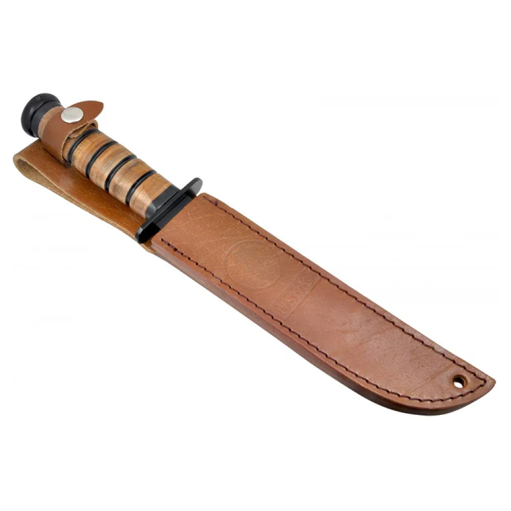 USMC Fixed Blade Knife with Leather Sheath