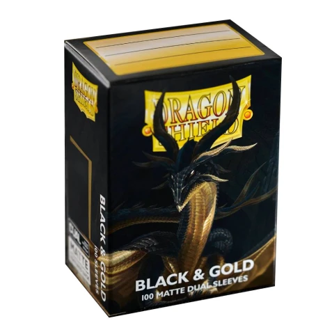 Obaly na karty Dragon Shield 63 x 88 mm - Black & Gold, Matte Dual Sleeves