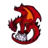Dungeons and Dragons Pin - Dragon with Die