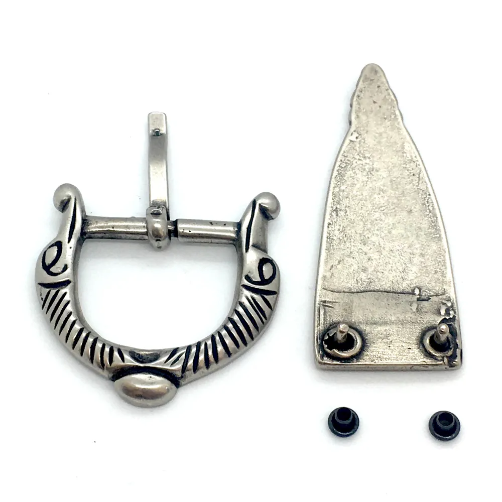 Belt Buckle and Strap End with Animal Motifs