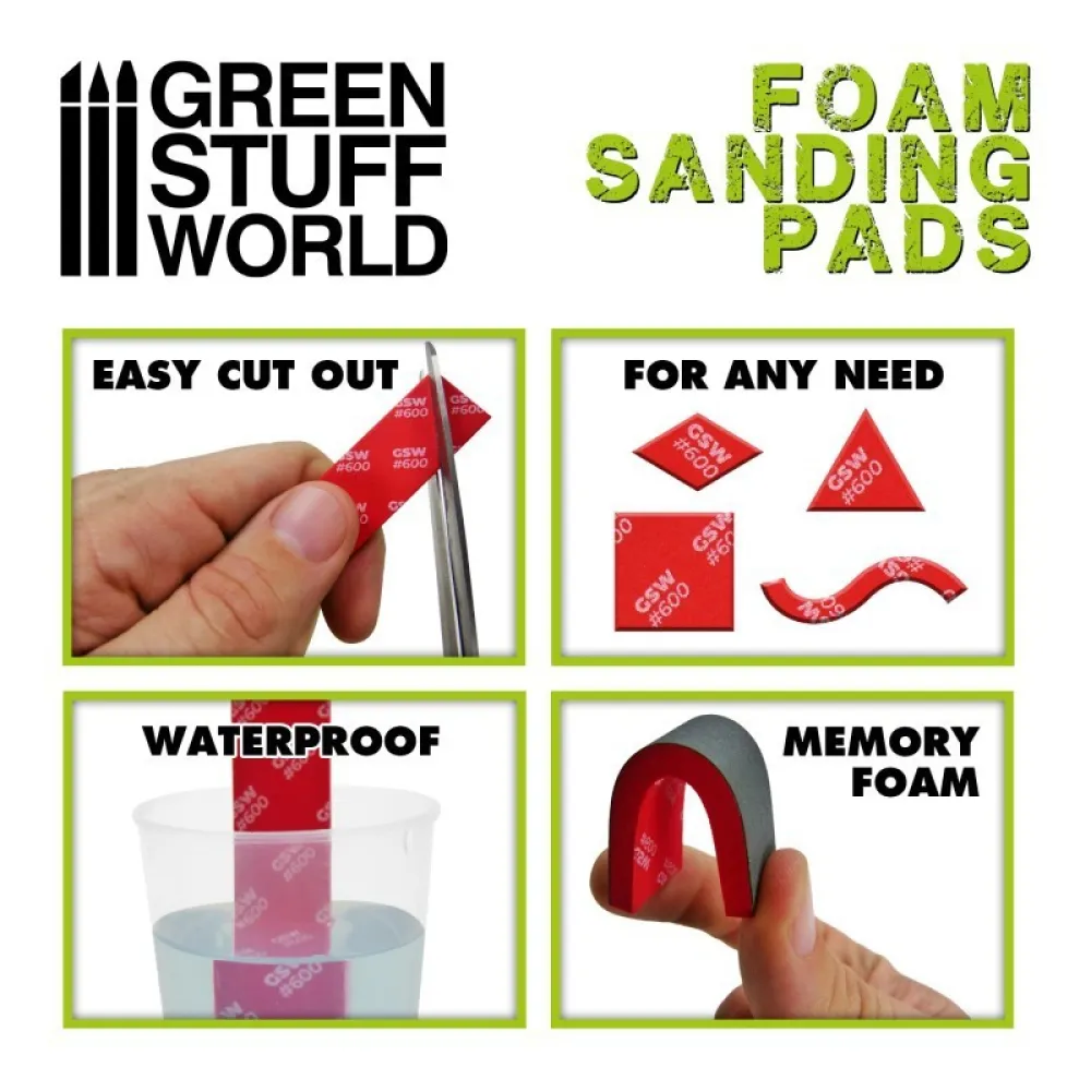 Foam Sanding Sticks - Fine, 20 pcs