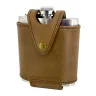 Hip flask in a leather belt holster