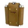 Hip flask in a leather belt holster
