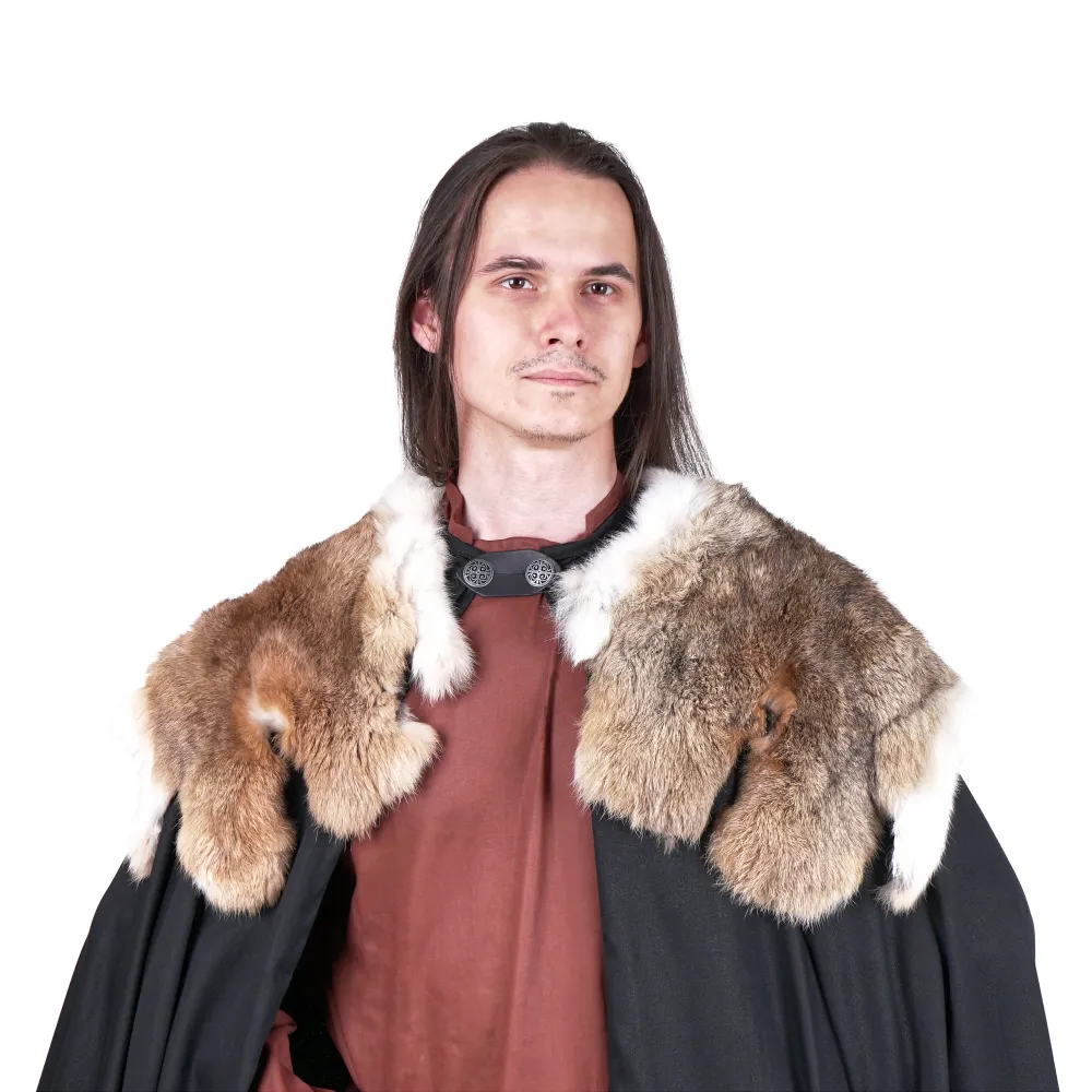 Custom-made cloak - half-circle with fur collar