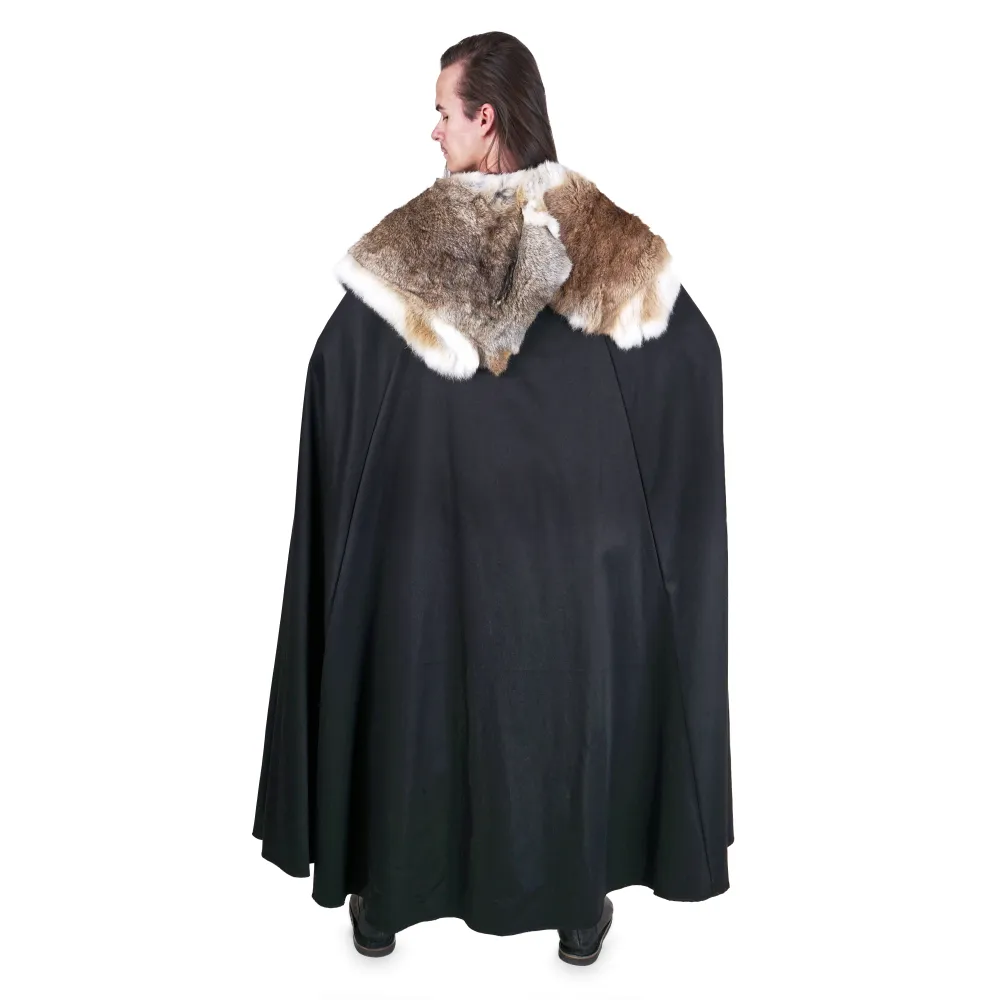 Custom-made cloak - half-circle with fur collar