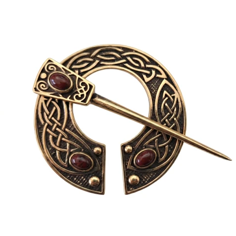 Cloak brooch with jasper