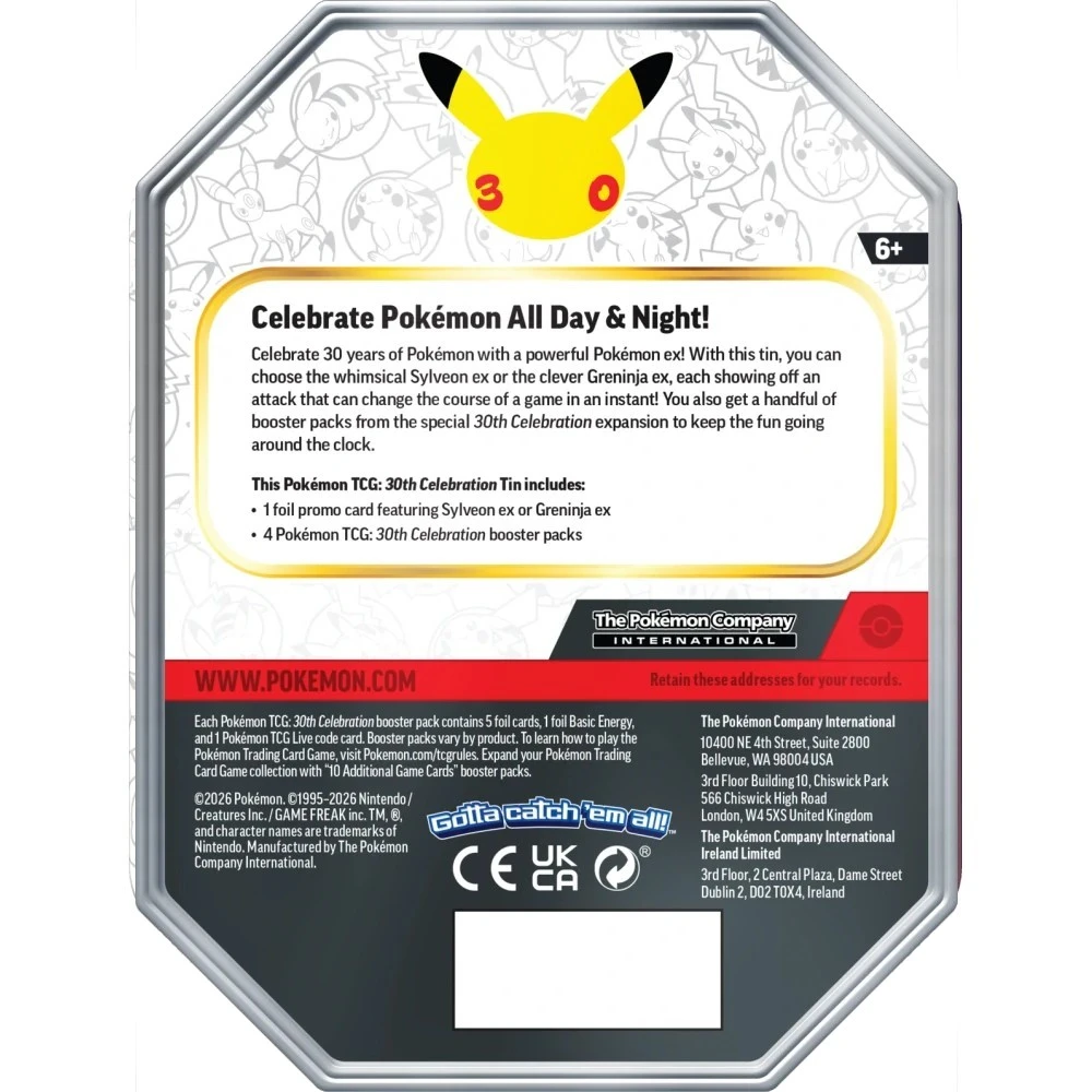 Pokémon TCG: 30th Celebration ex Tin