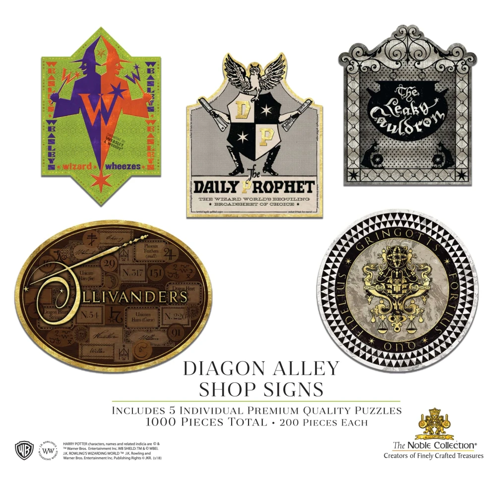 Puzzle Harry Potter Diagon Alley Shop Signs, 5x200 dílků