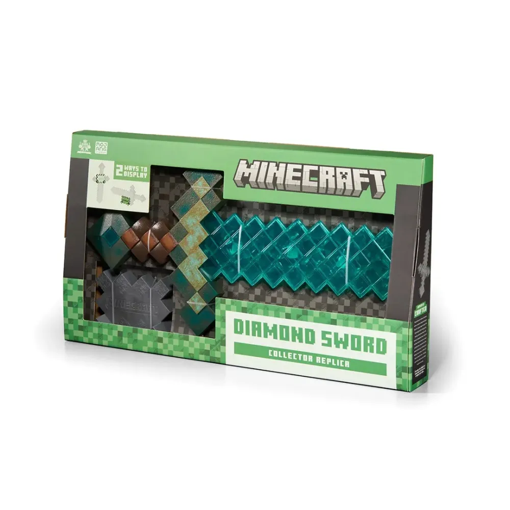 Minecraft Replik - Diamantschwert mit Ständer