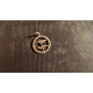 Raven Amulet with Runes, bronze