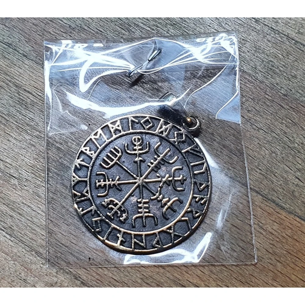 Bronzový amulet Vikingský kompas
