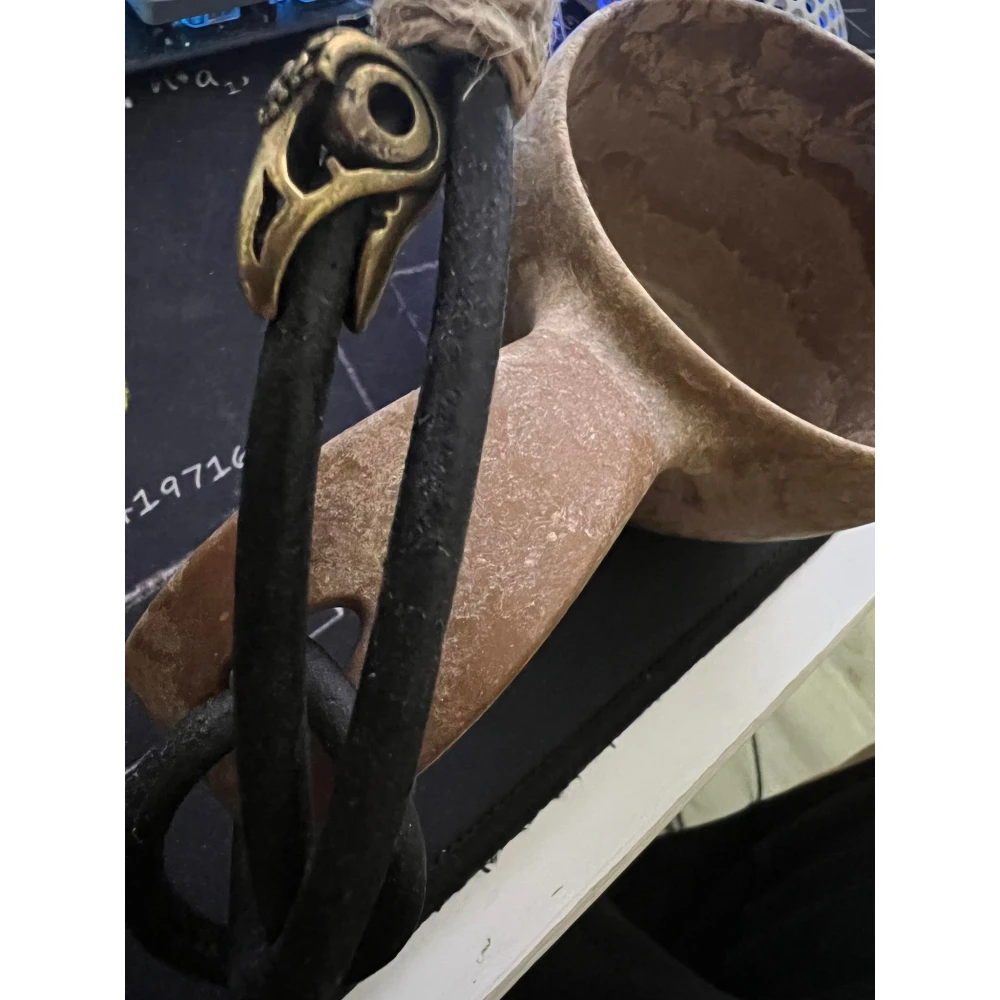 Bronze Raven Skull Bead