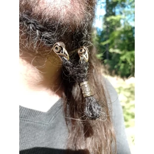 Bronze Raven Skull Bead