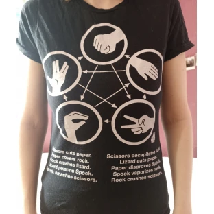 Women's The Big Bang Theory T-shirt - Rock-Paper-Scissors-Lizard-Spock