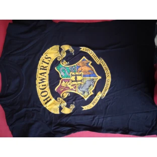 Damen-T-Shirt Harry Potter – Hogwarts-Wappen, schwarz