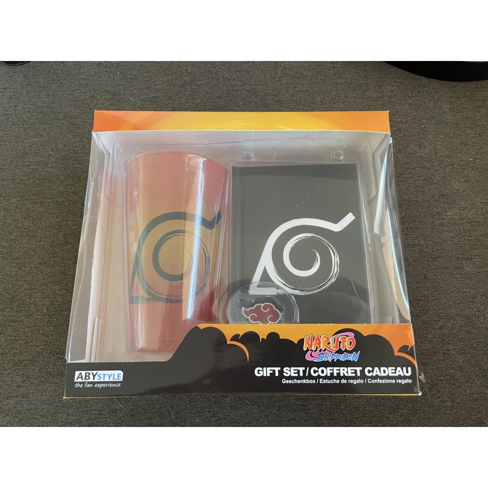 Naruto Shippuden Gift Set - glass, notebook, pin