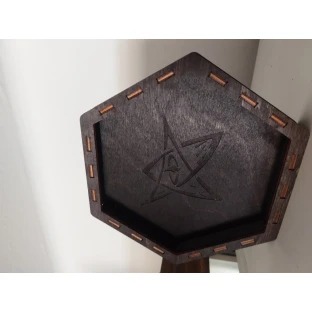 Dice Tray aus Holz - Cthulhu