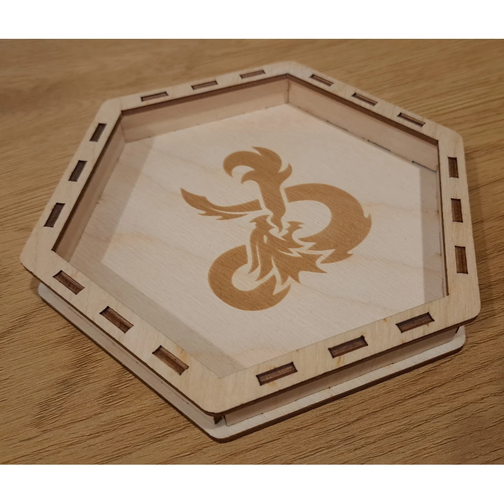 Wooden Dice Tray - Dragon