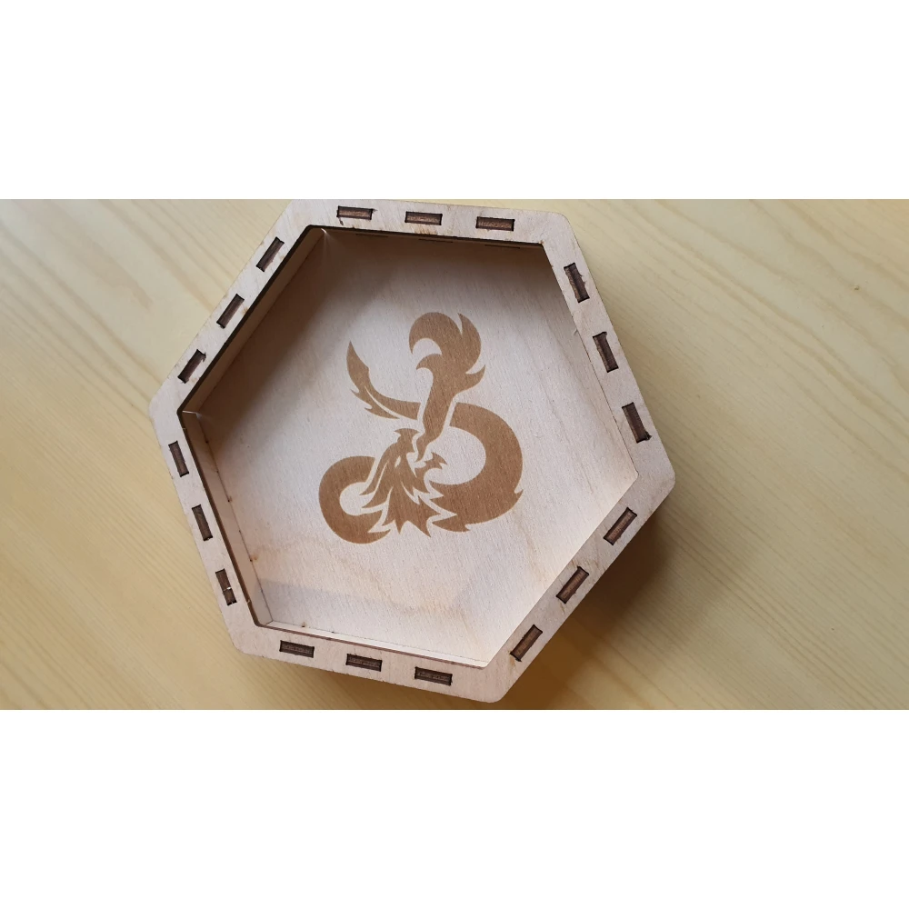 Wooden Dice Tray - Dragon