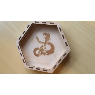 Wooden Dice Tray - Dragon