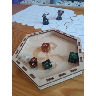 Wooden Dice Tray - Dragon