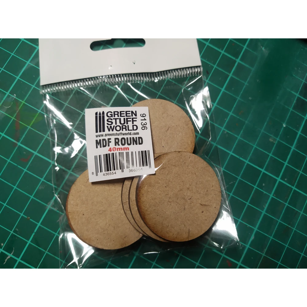 Dřevotřískové podstavce MDF Bases - Round 40mm (10 ks)