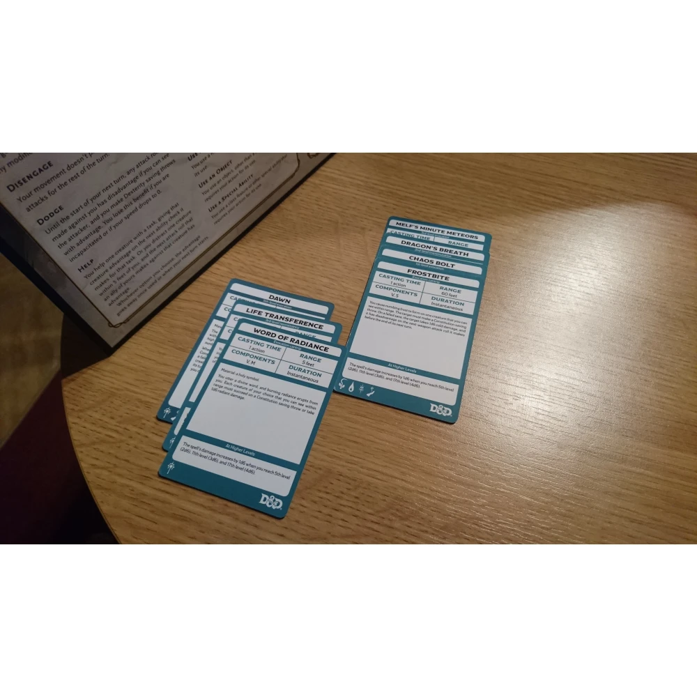 Dungeons & Dragons RPG - Xanathar's Guide to Everything Spellbook Cards