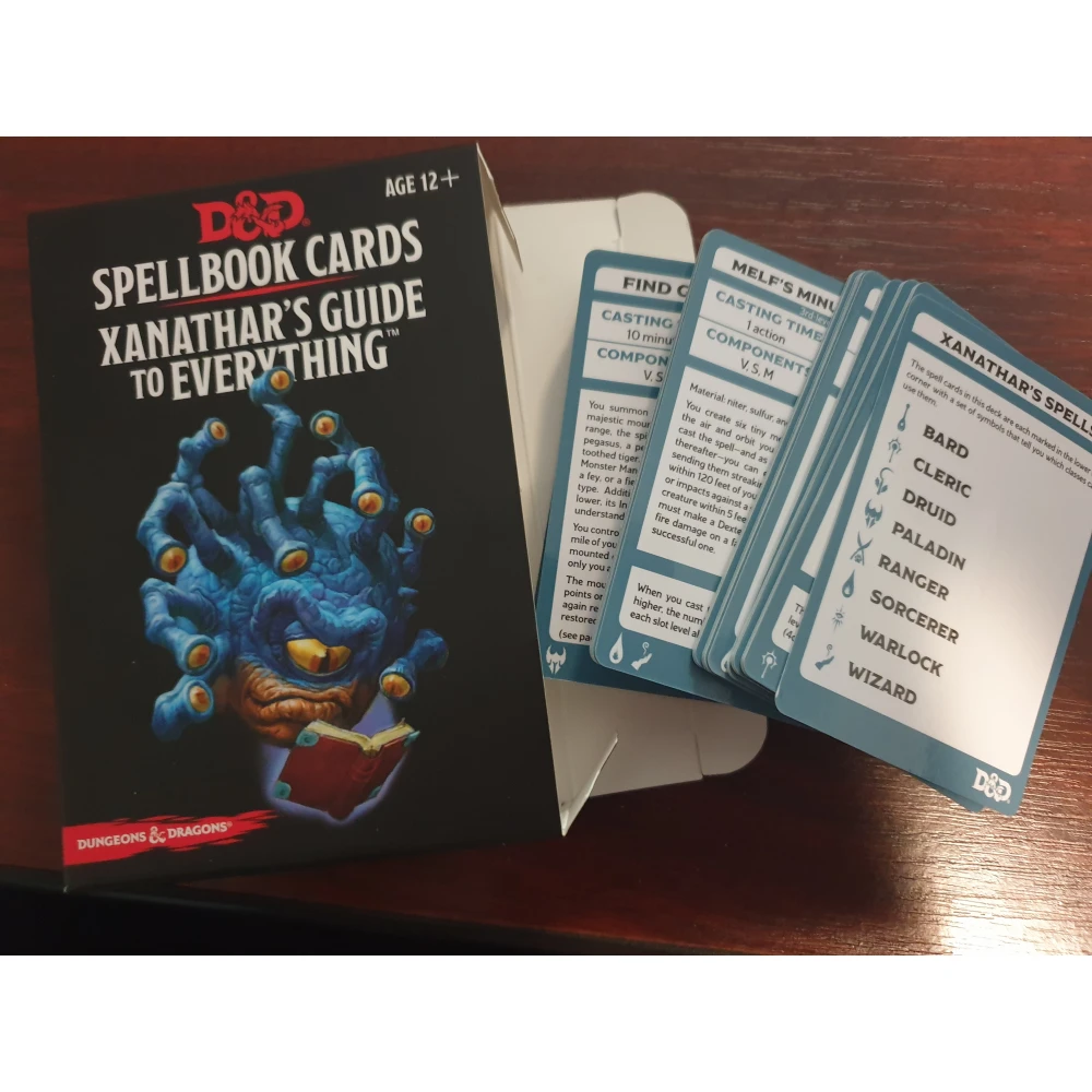 Dungeons & Dragons RPG - Xanathar's Guide to Everything Spellbook Cards