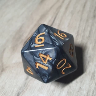 D20 Dice - Black Pearl (4 cm)