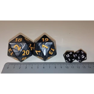 D20 Dice - Black Pearl (4 cm)