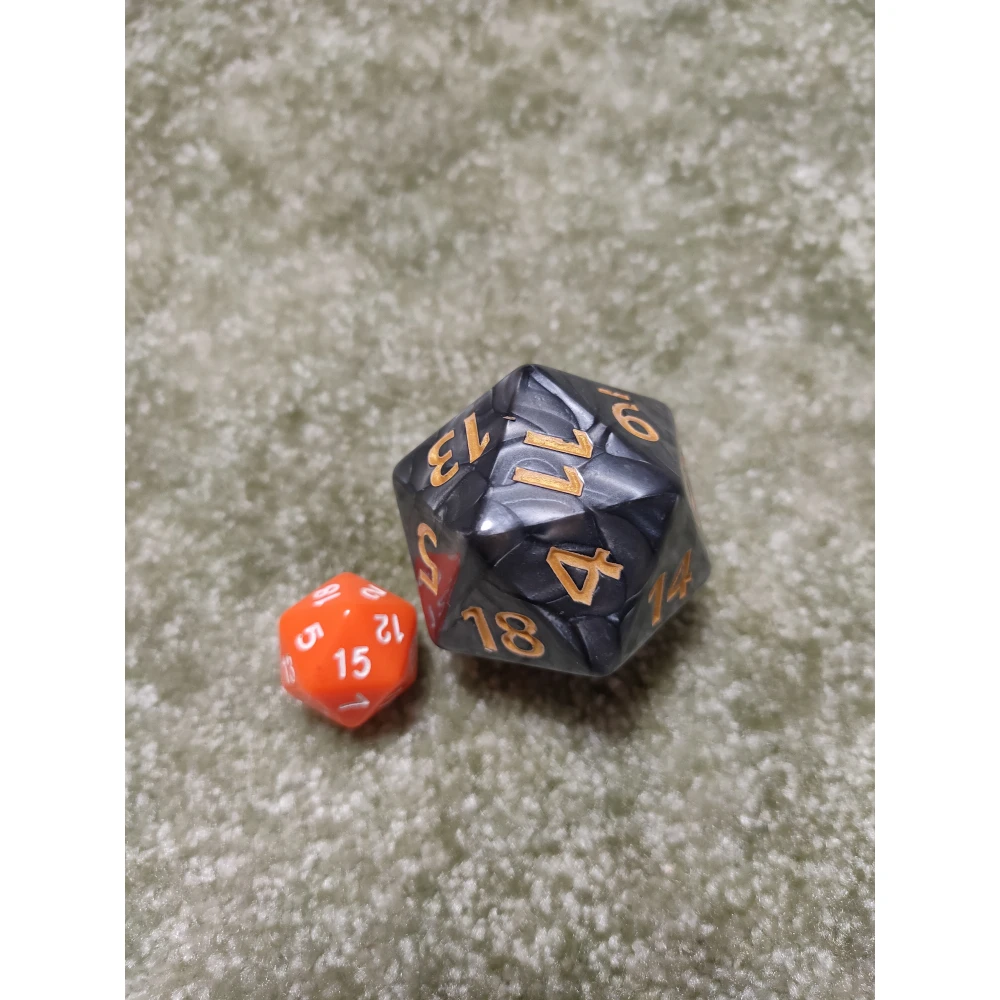D20 Dice - Black Pearl (4 cm)