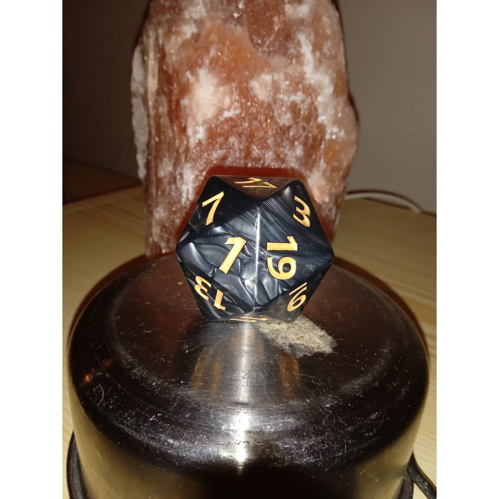 D20 Dice - Black Pearl (4 cm)