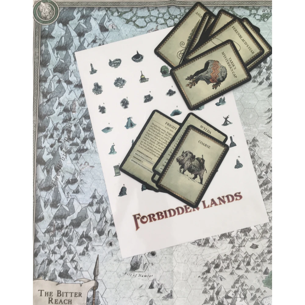 Forbidden Lands - The Bitter Reach Map & Cards Pack