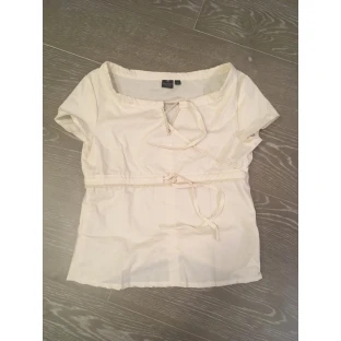 Short-sleeved blouse - beige