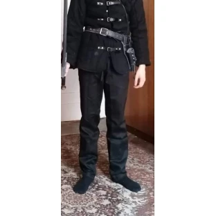 Baumwollhose gerade – schwarz